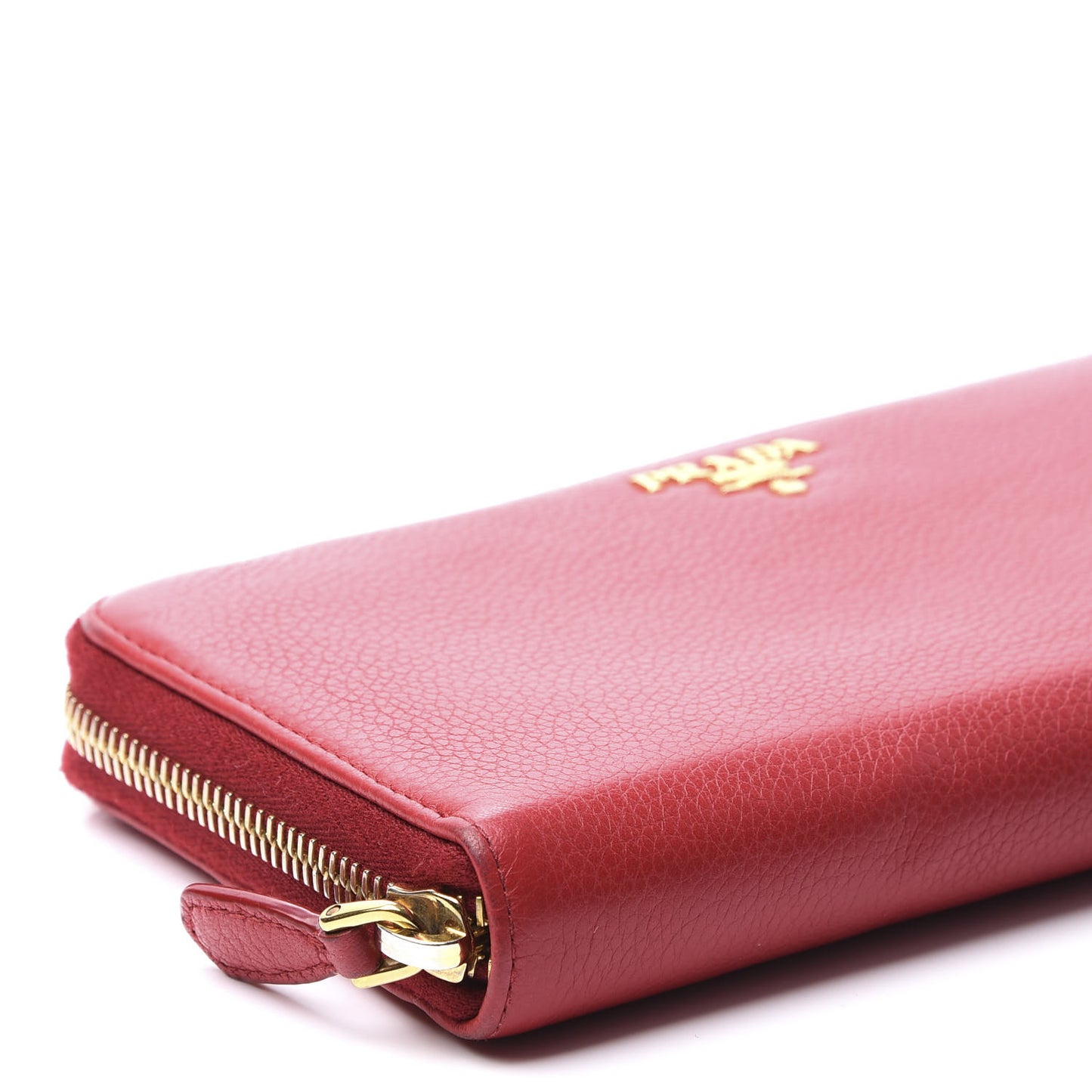 Vitello Grain Zip Around Wallet Fuoco