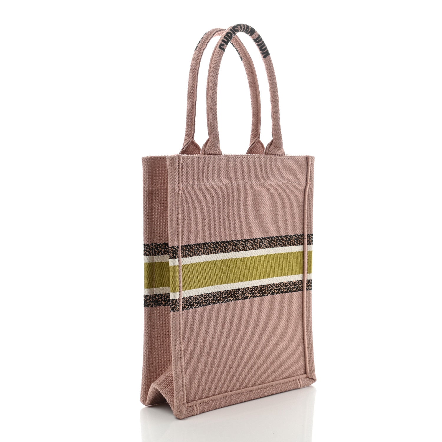Christian Dior Canvas Embroidered Vertical Fleurs Bibliques Book Tote Pink Multicolor 3 of 13