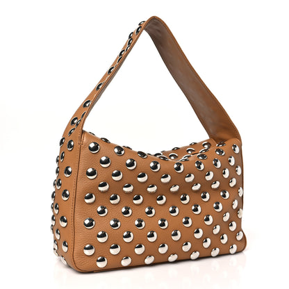 Khaite Pebbled Sport Calfskin Studded Elena Nougat 3 of 9