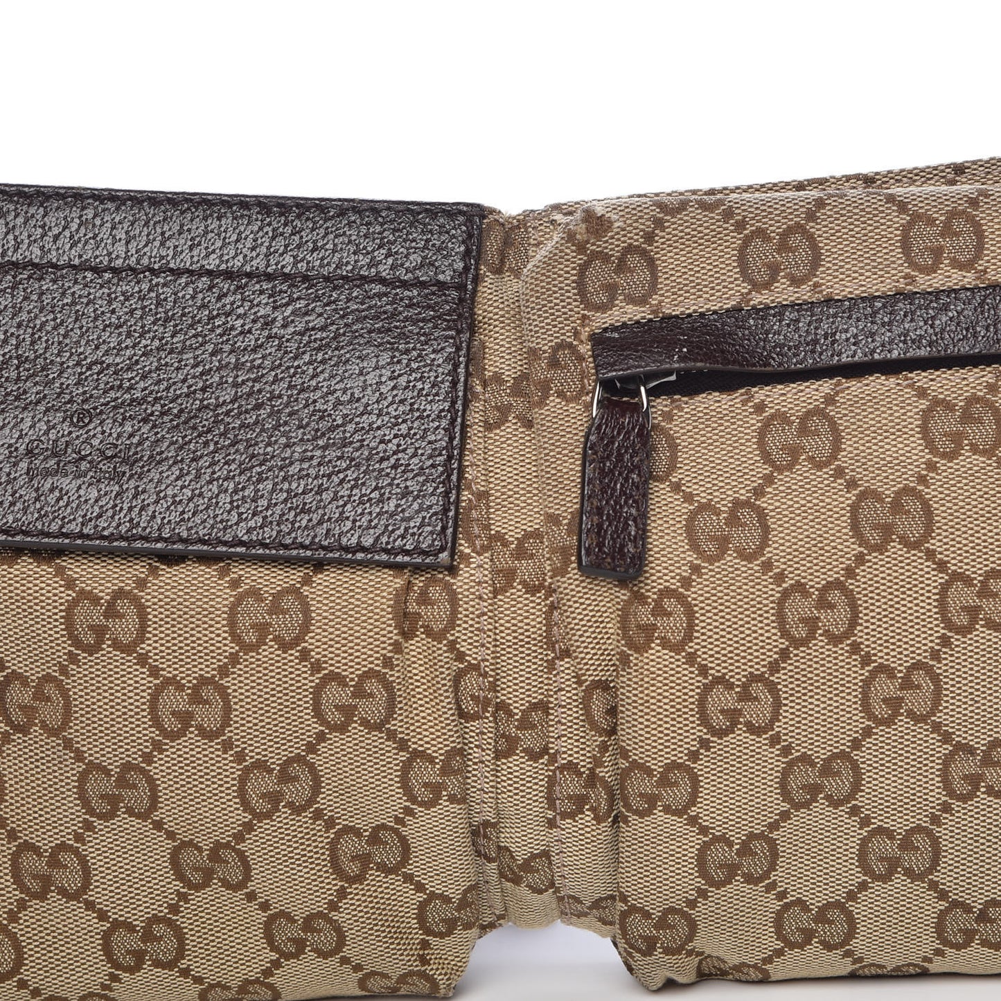 Monogram Web Belt Bag Dark Brown