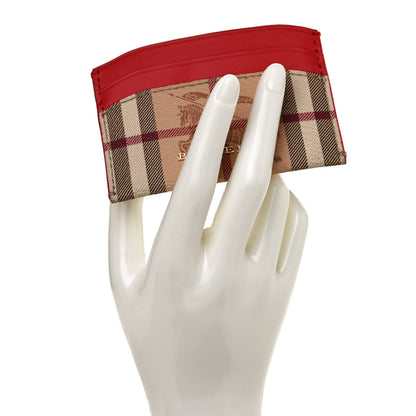 Burberry Soft Grain Calfskin Haymarket Check Izzy Card Case Red 2 of 8