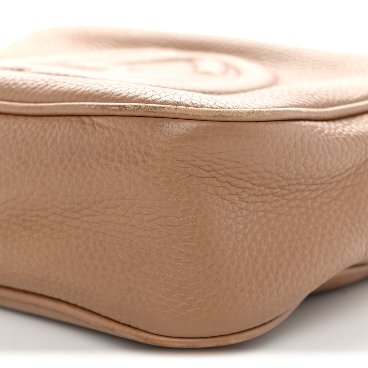 Pebbled Calfskin Small Soho Disco Bag Rose Beige