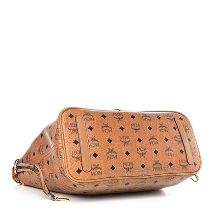 MCM Visetos Medium Liz Reversible Shopper Tote Cognac 7 of 29