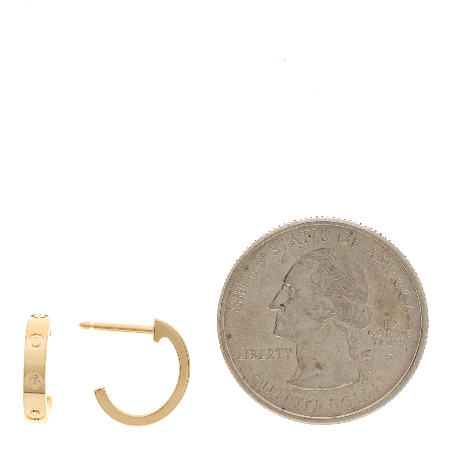 Cartier 18K Yellow Gold Small LOVE Hoop Earrings 2 of 5