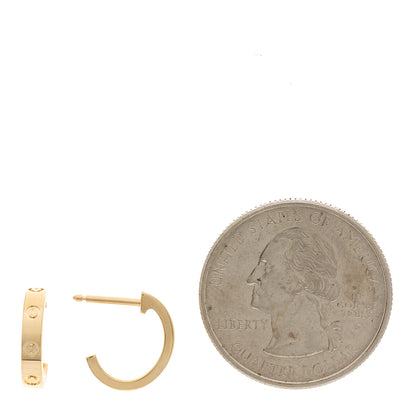 Cartier 18K Yellow Gold Small LOVE Hoop Earrings 2 of 5