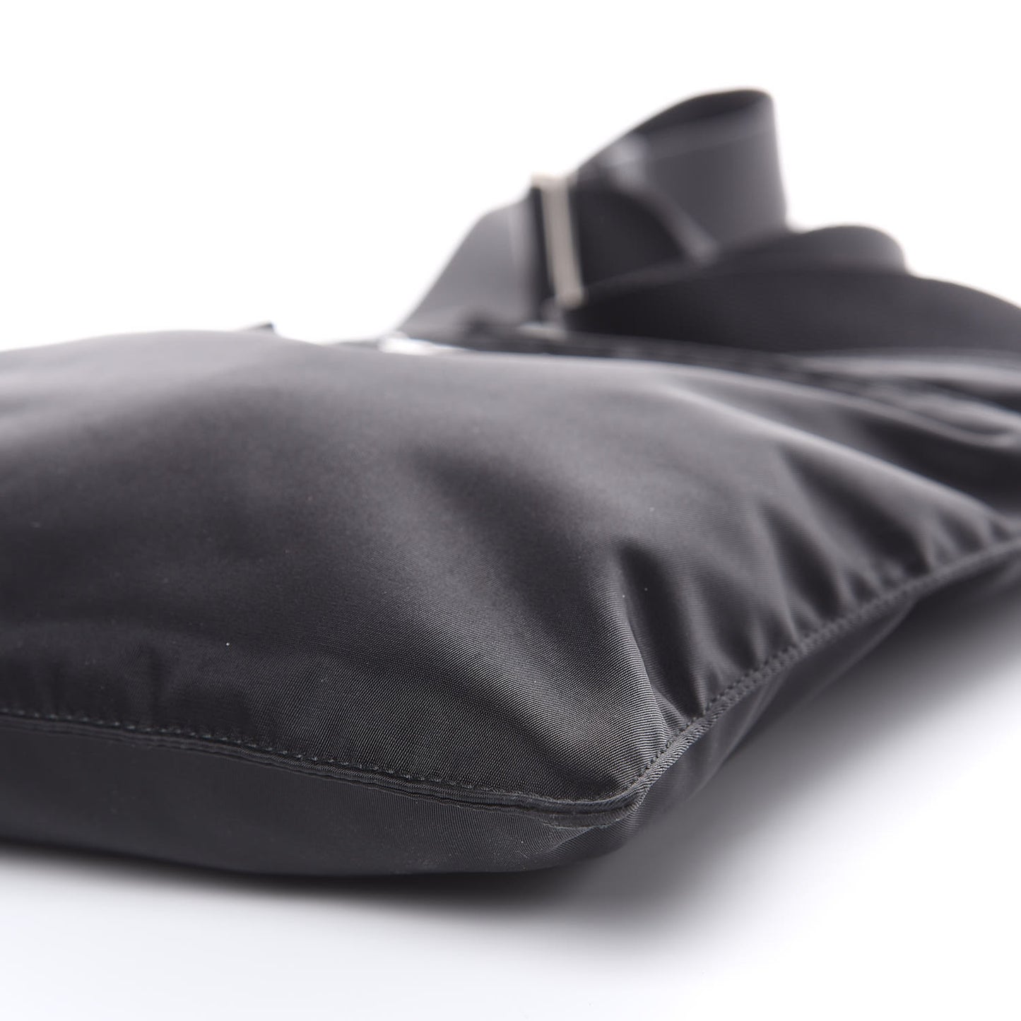 Nylon Saffiano Flat Messenger Bag Black