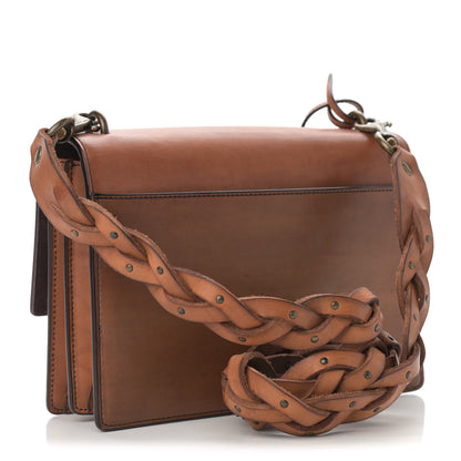 Saint Laurent Calfskin Medium Monogram Sunset Shoulder Bag With Braided Strap Natural Brown 3 of 13