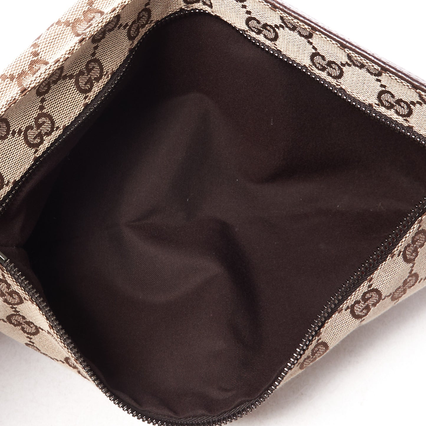 GG Monogram Web Double Pocket Belt Bag Dark Brown