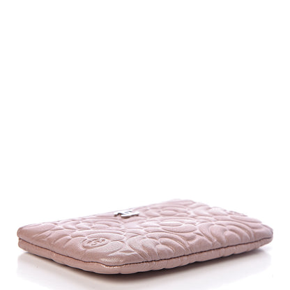 Chanel Goatskin Camellia Embossed Cosmetic Pouch Light Pink 4 of 9