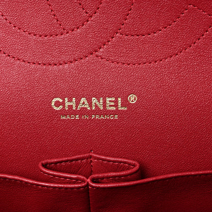 Chanel Lambskin Chevron Quilted Jumbo Double Flap Dark Red 6 of 19