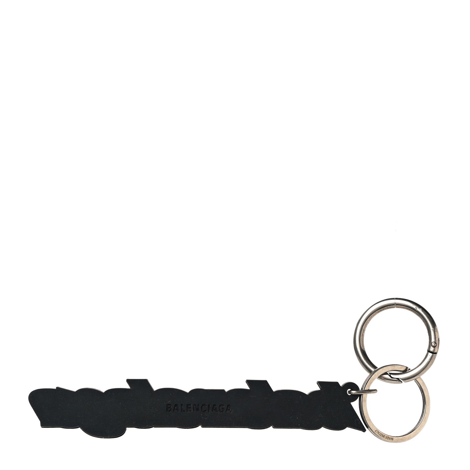Balenciaga Rubber Logo Keyring White Black 3 of 6