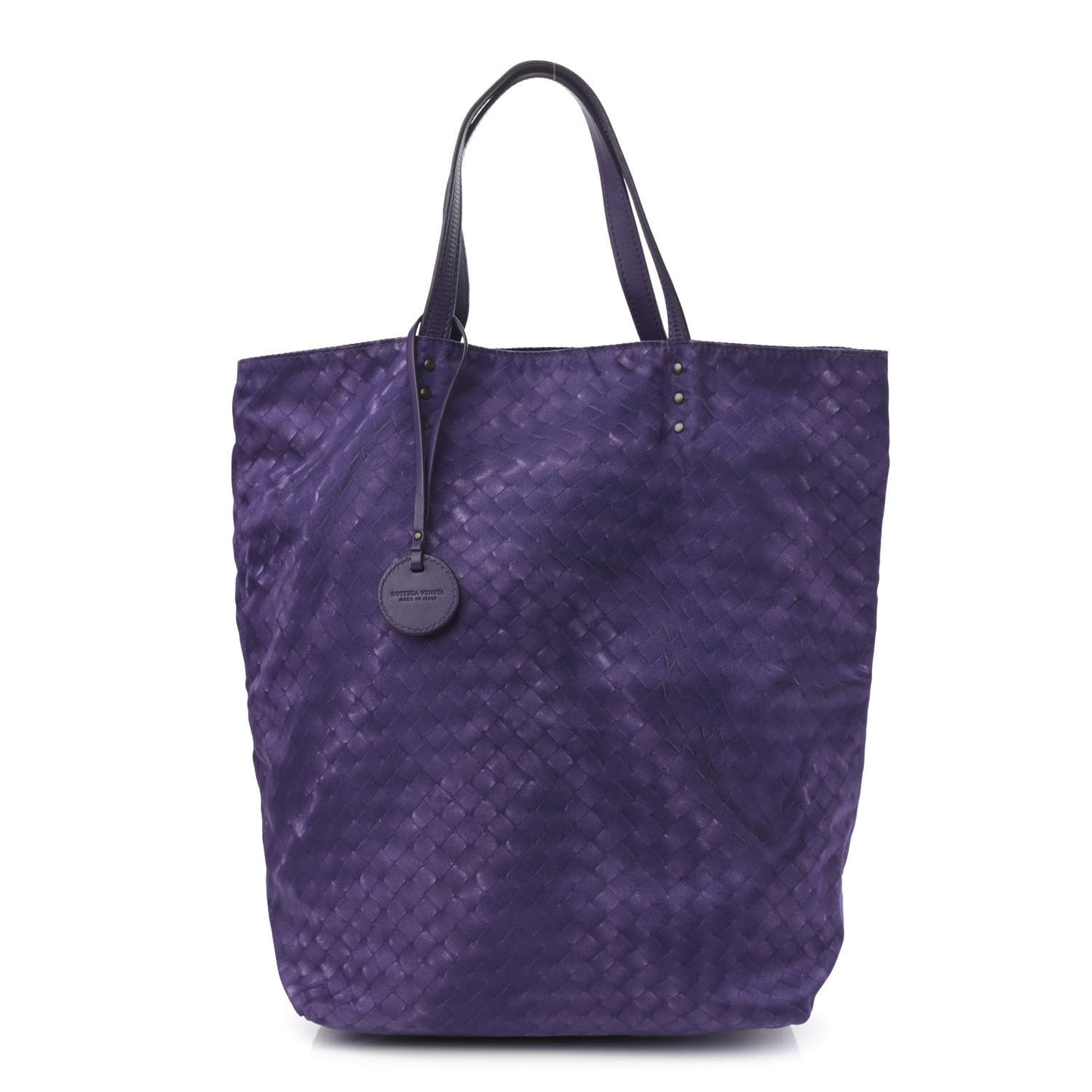Nylon Intrecciolusion Vertical Tote Plum