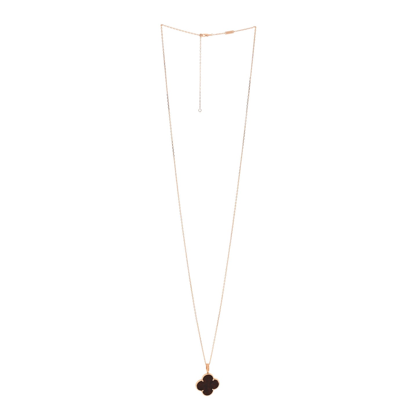 18K Rose Gold Letterwood Magic Alhambra Long Necklace