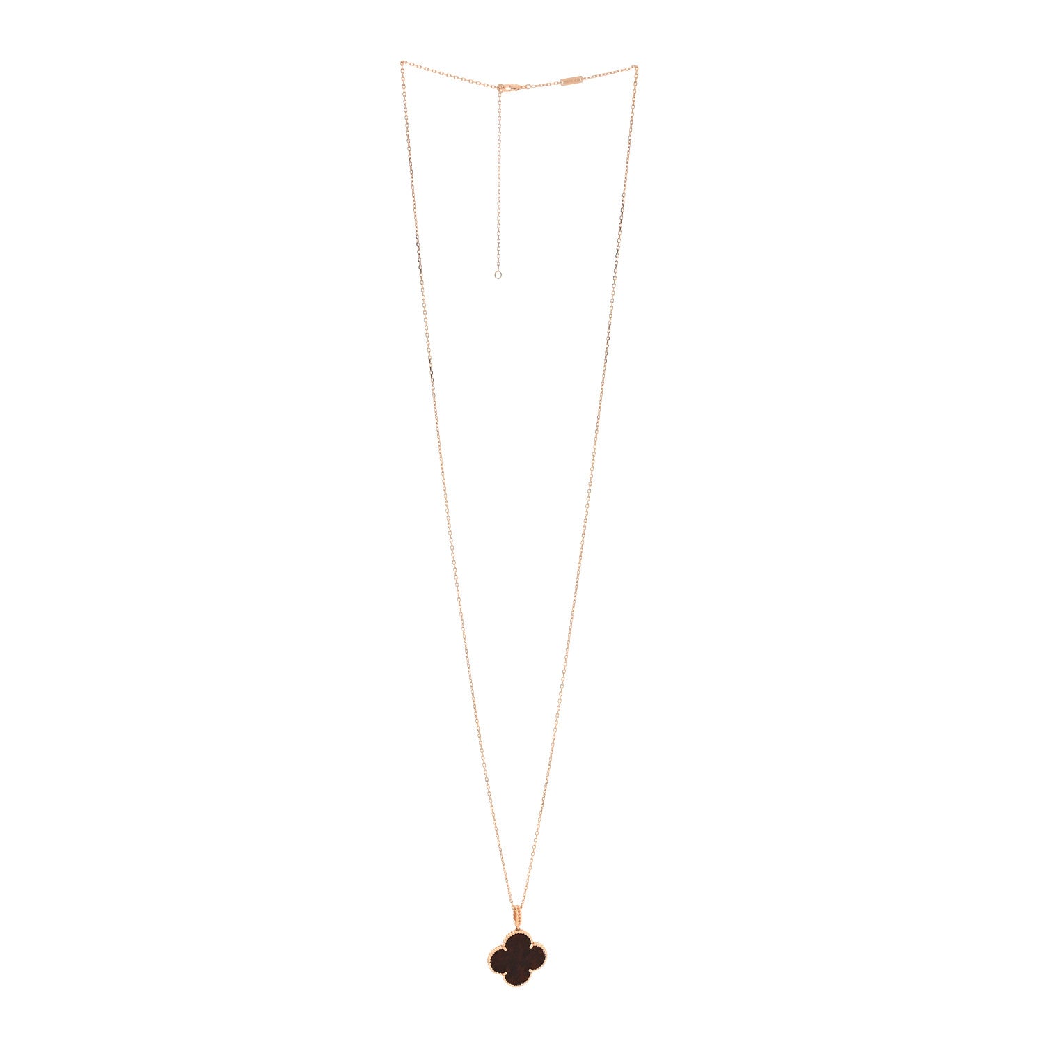 Van Cleef & Arpels 18K Rose Gold Letterwood Magic Alhambra Long Necklace 3 of 7