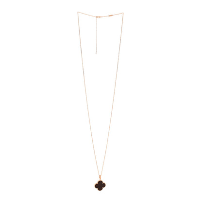Van Cleef & Arpels 18K Rose Gold Letterwood Magic Alhambra Long Necklace 3 of 7