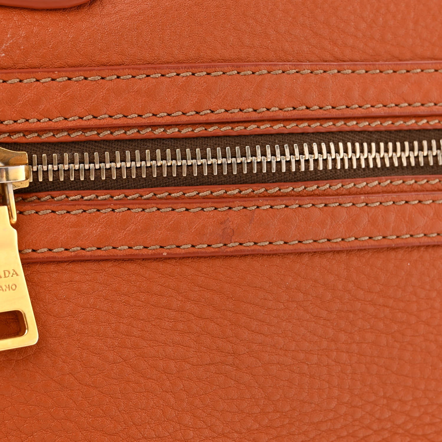 Prada Vitello Daino Shopping Satchel Rame 15 of 15