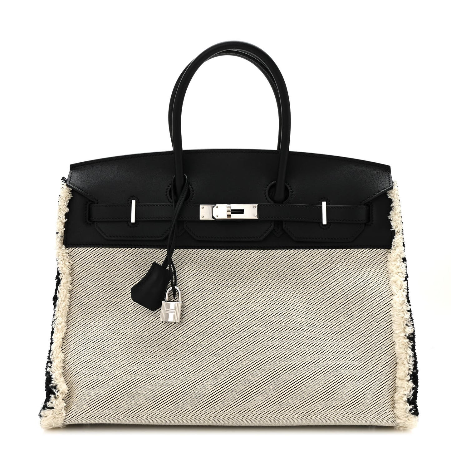 Swift Twill H Fray Fray Birkin 35 Black Ecru