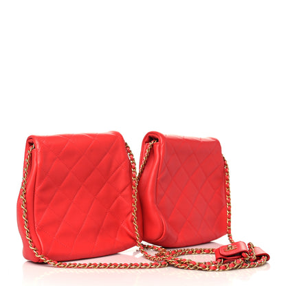 Chanel Lambskin Quilted Side-Packs Red 3 of 13