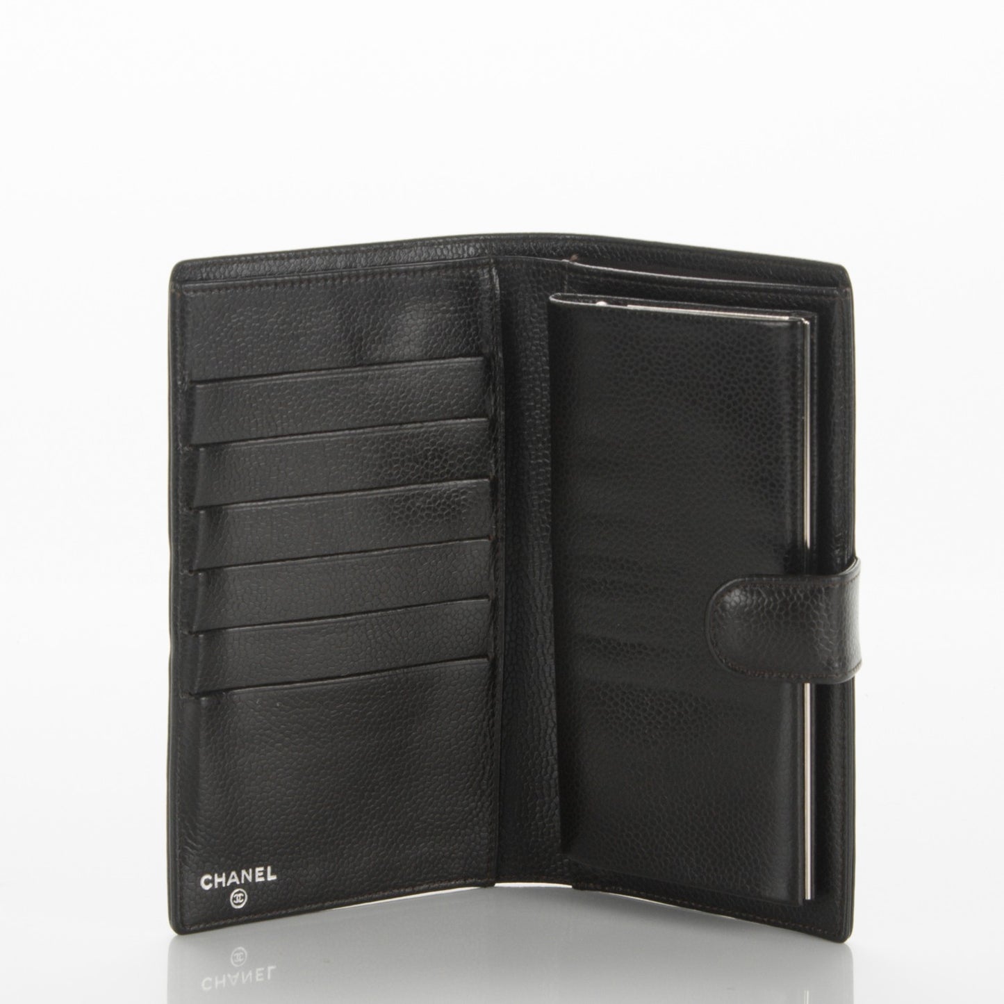 Caviar Timeless CC French Wallet Dark Brown