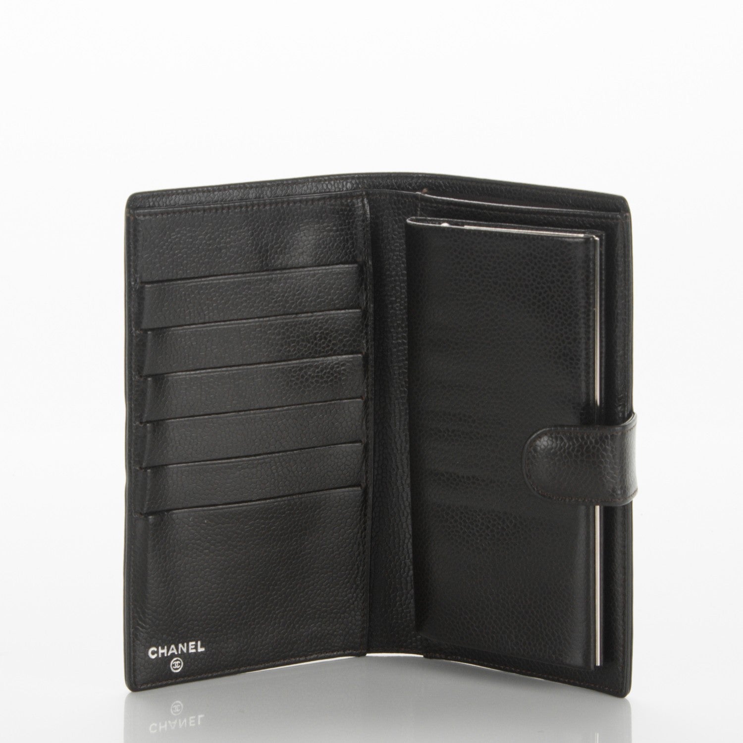 Chanel Caviar Timeless CC French Wallet Dark Brown 5 of 8