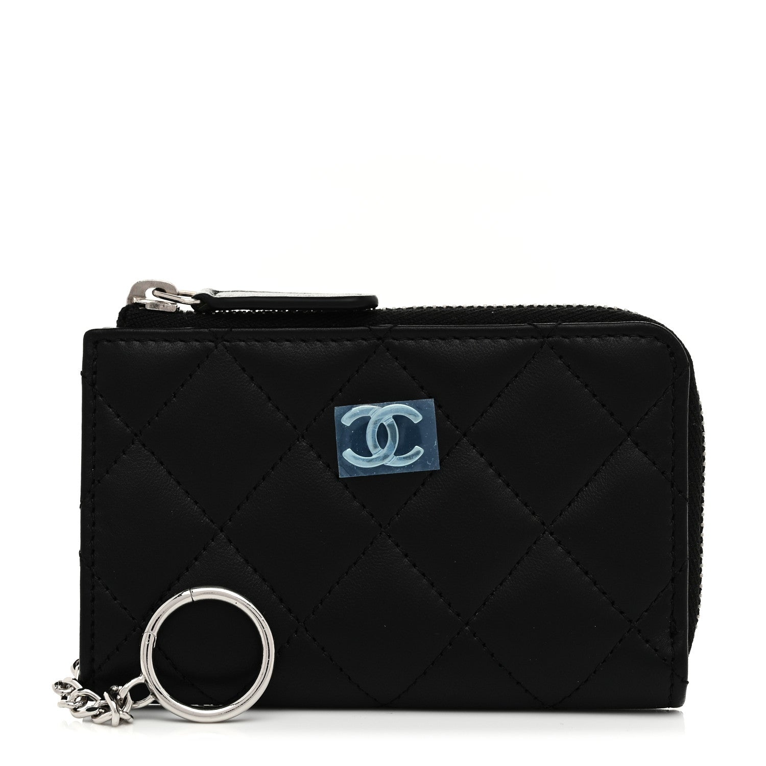 Chanel Lambskin Quilted Key Holder Case Black 1 of 8