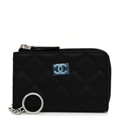 Chanel Lambskin Quilted Key Holder Case Black 1 of 8