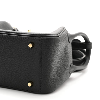 Hermes Taurillon Clemence Mini Lindy 20 Black 9 of 10