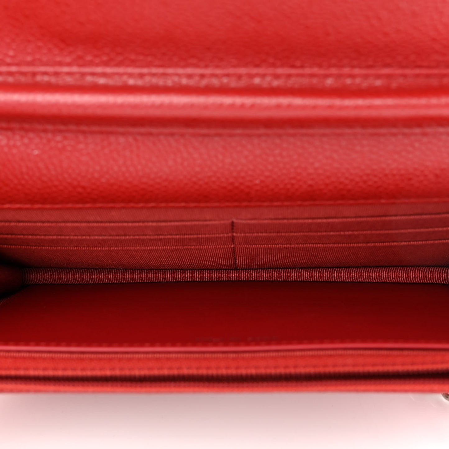 Caviar Quilted Wallet On Chain WOC Dark Red
