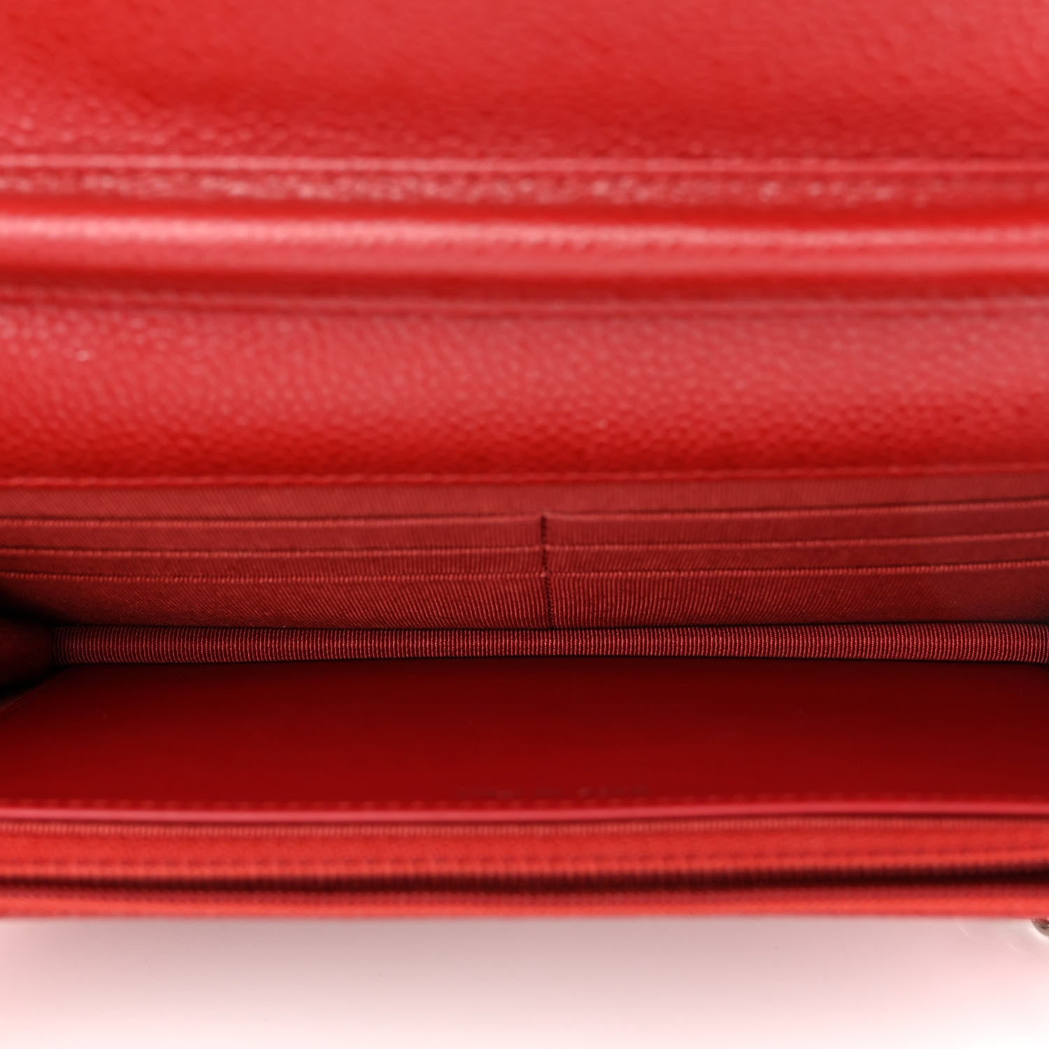 Chanel Caviar Quilted Wallet On Chain WOC Dark Red 5 of 11