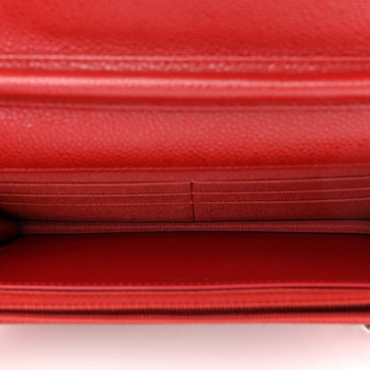 Chanel Caviar Quilted Wallet On Chain WOC Dark Red 5 of 11