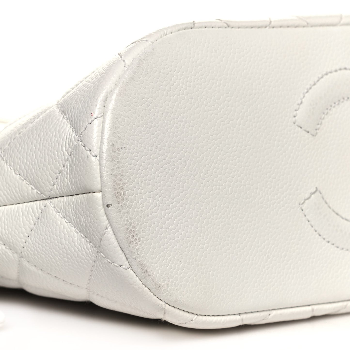 Caviar Quilted Shoulder Bag White