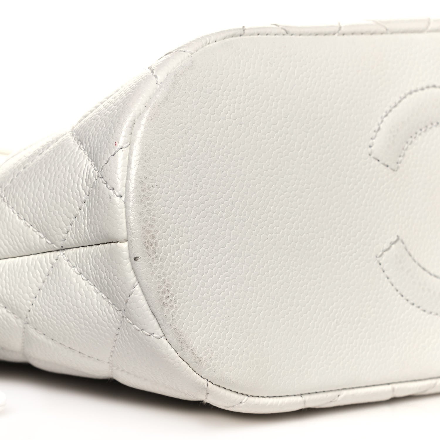 Chanel Caviar Quilted Shoulder Bag White 9 of 17