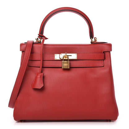Hermes Evercolor Kelly Retourne 28 Rouge Casaque 1 of 10