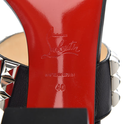 Christian Louboutin Calfskin Studded Tina Goes Mad 55 Slide Sandals 40 Black 6 of 11
