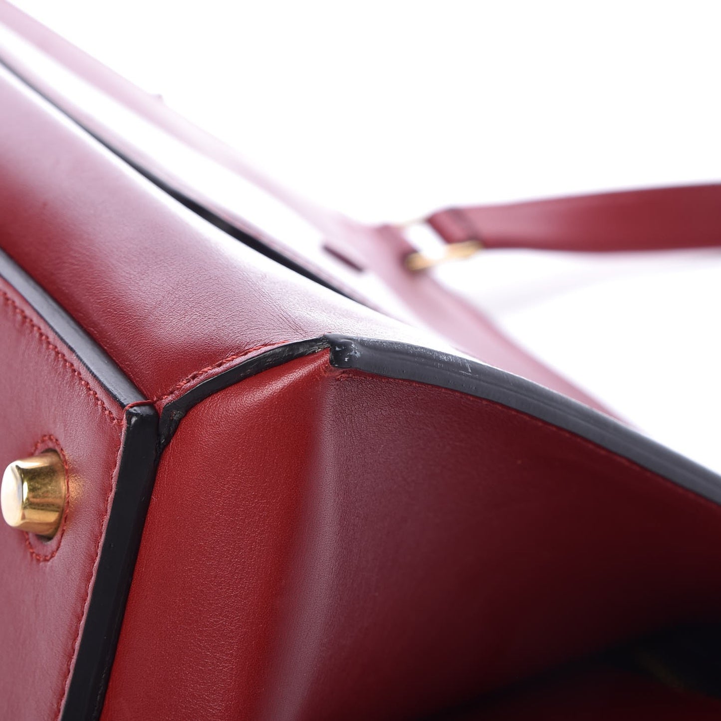 Smooth Calfskin Large Edge Shoulder Bag Red