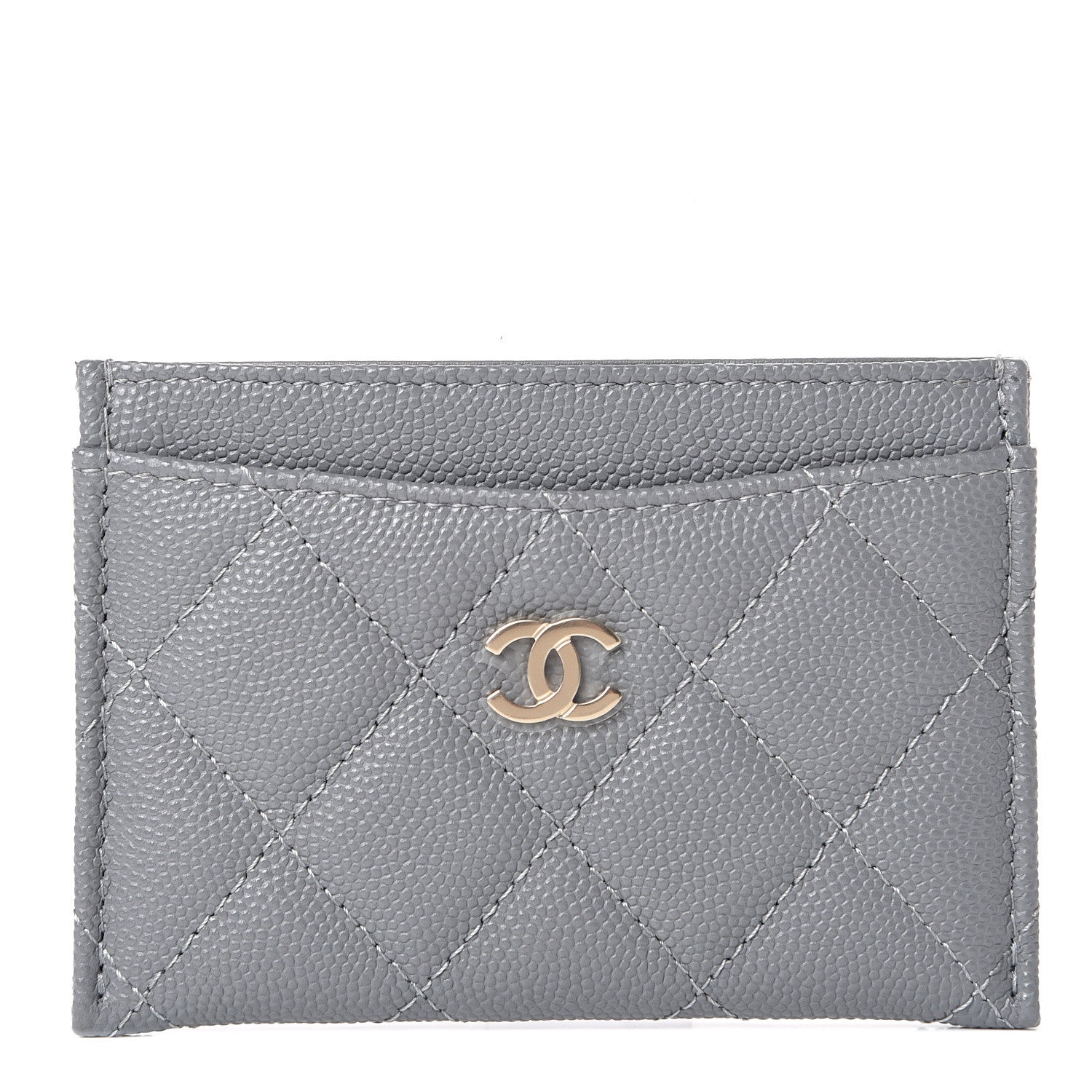 Chanel Caviar Quilted Card Holder Grey 1 of 8