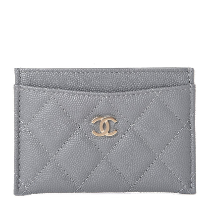 Chanel Caviar Quilted Card Holder Grey 1 of 8