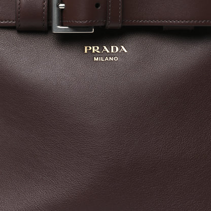 Prada Soft Grained Calfskin Vitello Daino Small Buckle Bag Brown 7 of 9