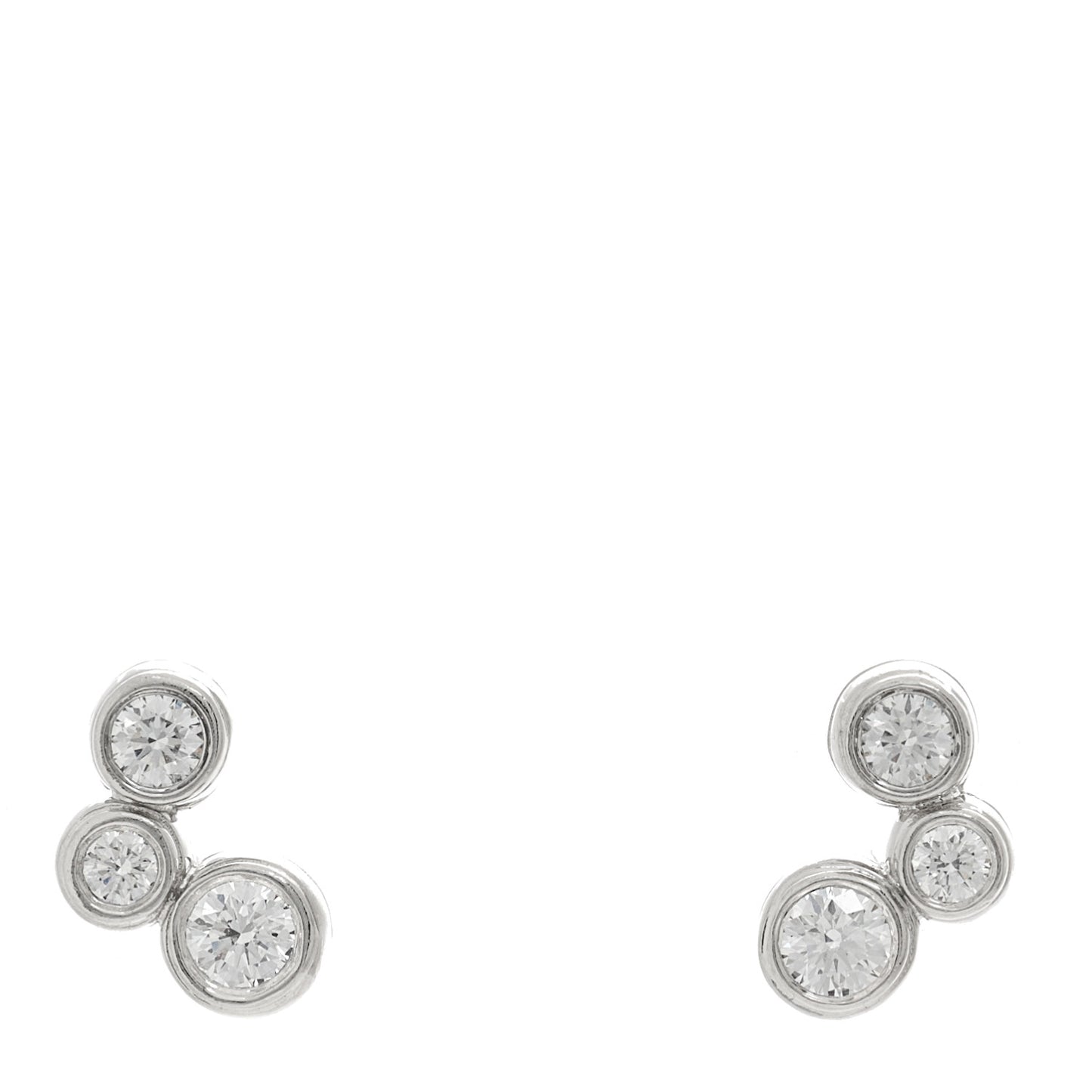 Platinum Diamond Bubbles Stud Earrings