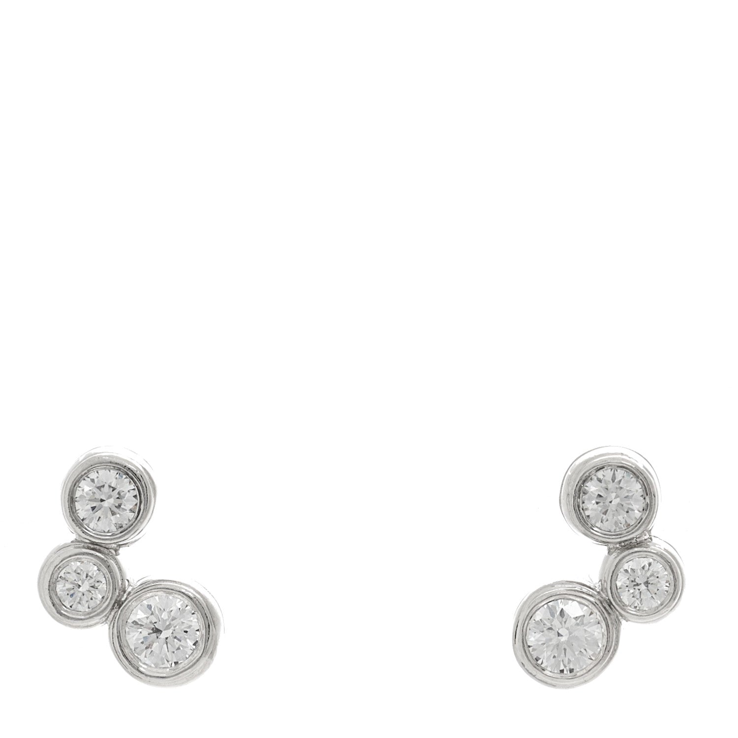 Tiffany Platinum Diamond Bubbles Stud Earrings 1 of 4