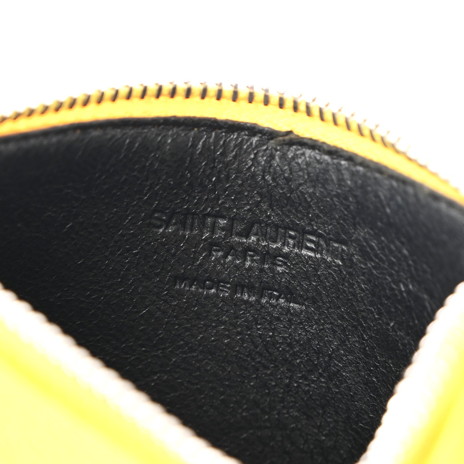 Saint Laurent Grained Calfskin 5 Fragments Zip Pouch Card Holder