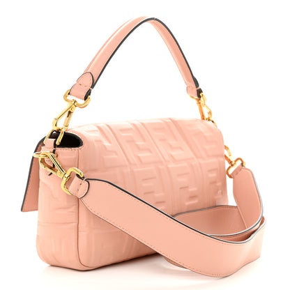Fendi Nappa FF 1974 Embossed Baguette Rosa Bourbon 3 of 13