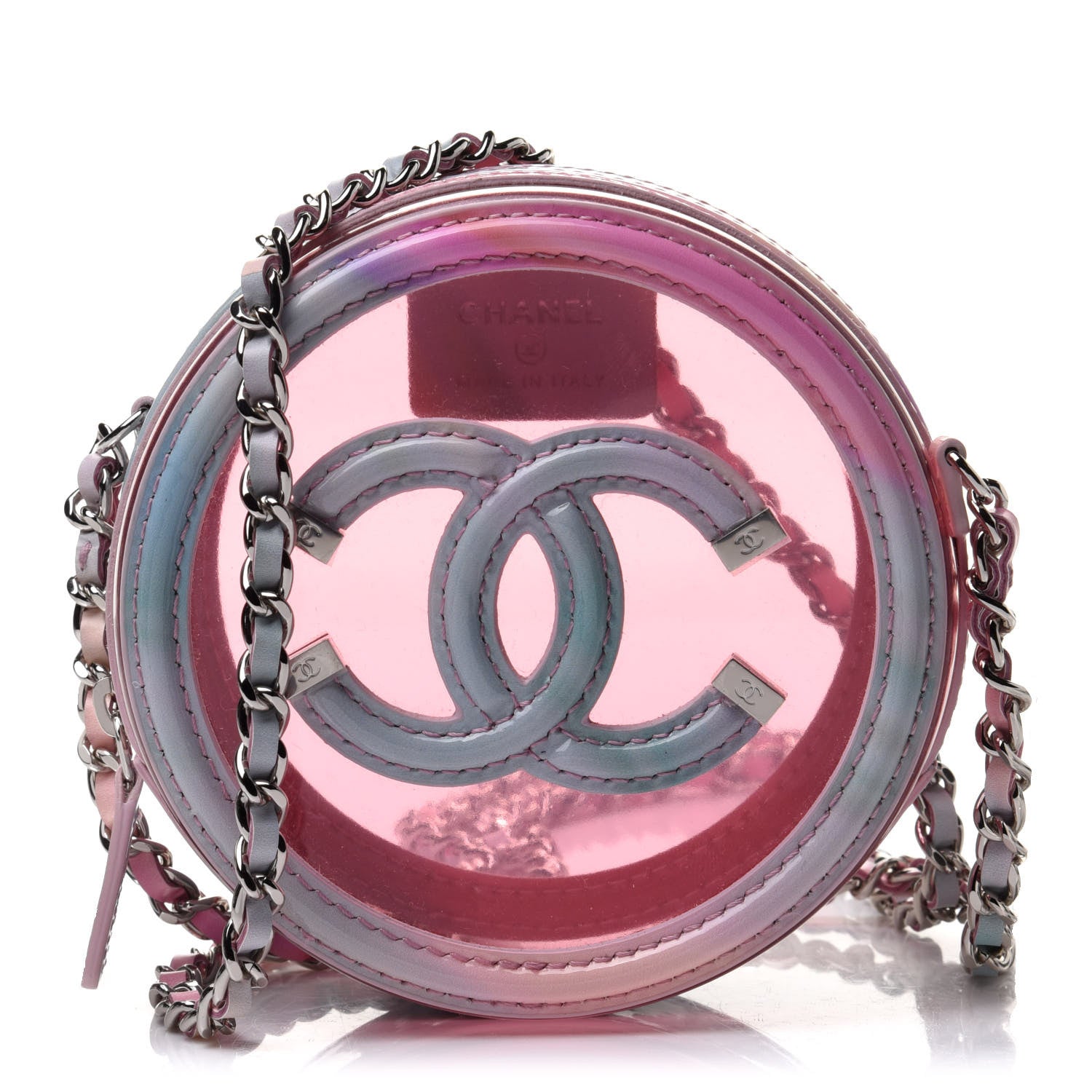 Chanel PVC Lambskin Filigree Round Clutch With Chain Pink 1 of 10