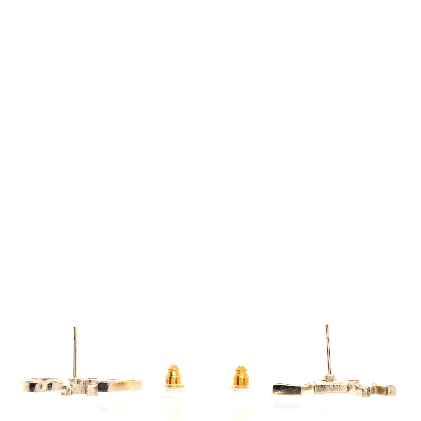 Crystal Pearl Signature Stud Earrings Gold