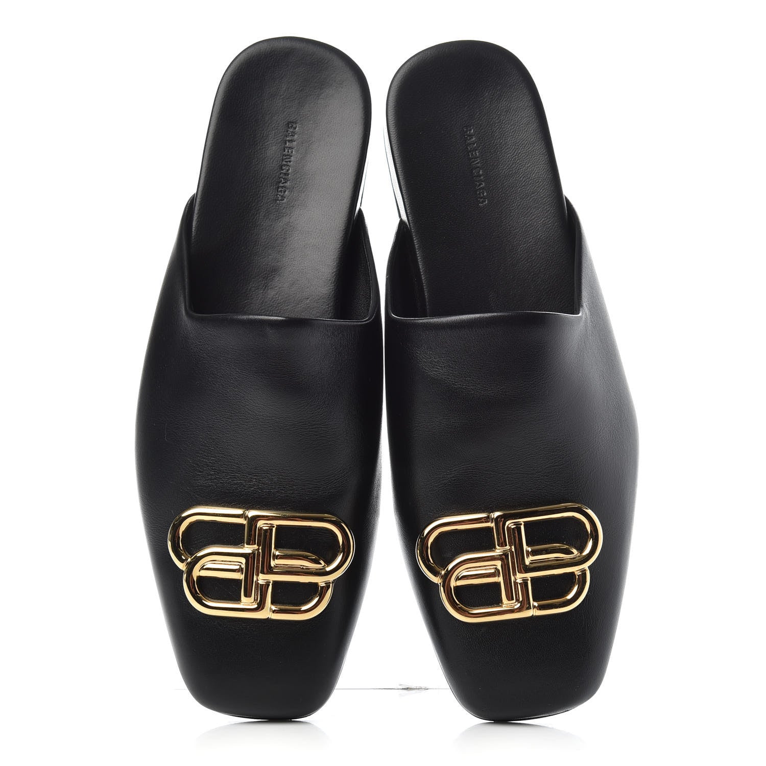 Balenciaga Calfskin BB Mules 35.5 Black 5 of 11