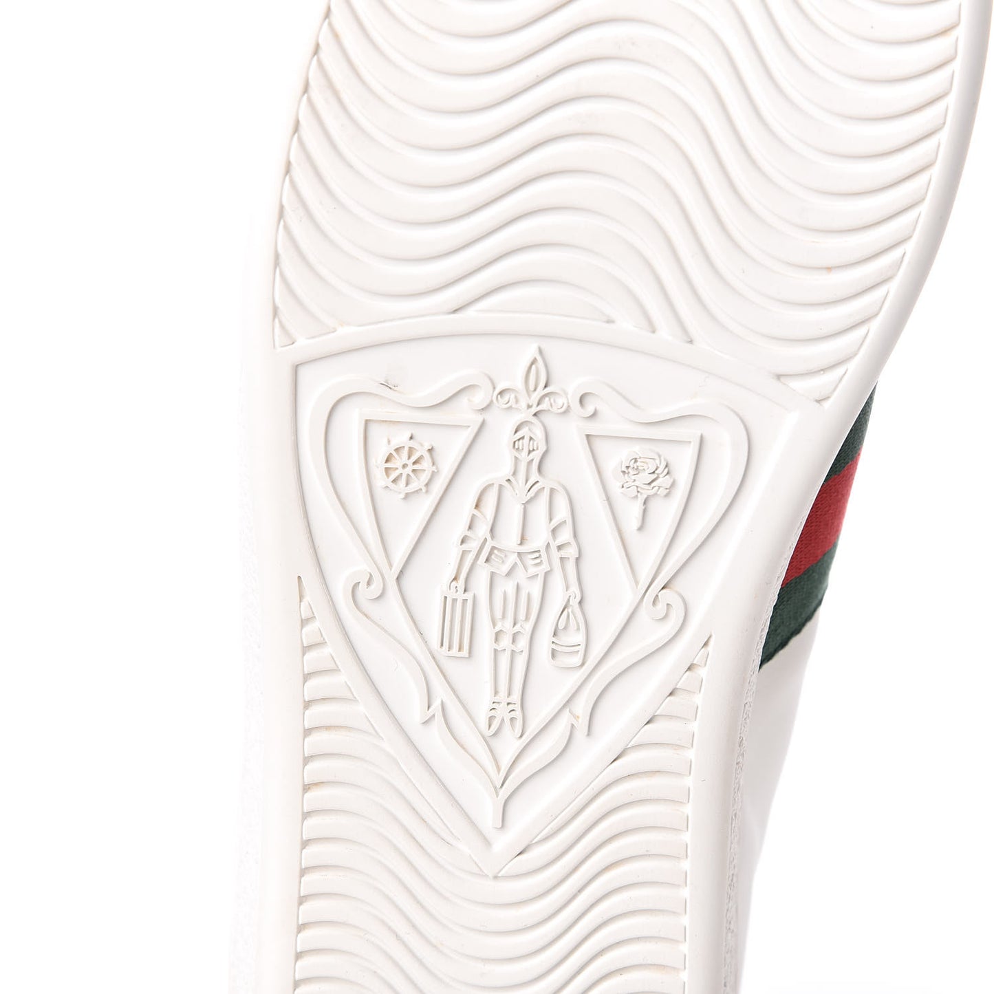 Calfskin Web Studded Low Pin Womens New Ace Sneakers 39 White