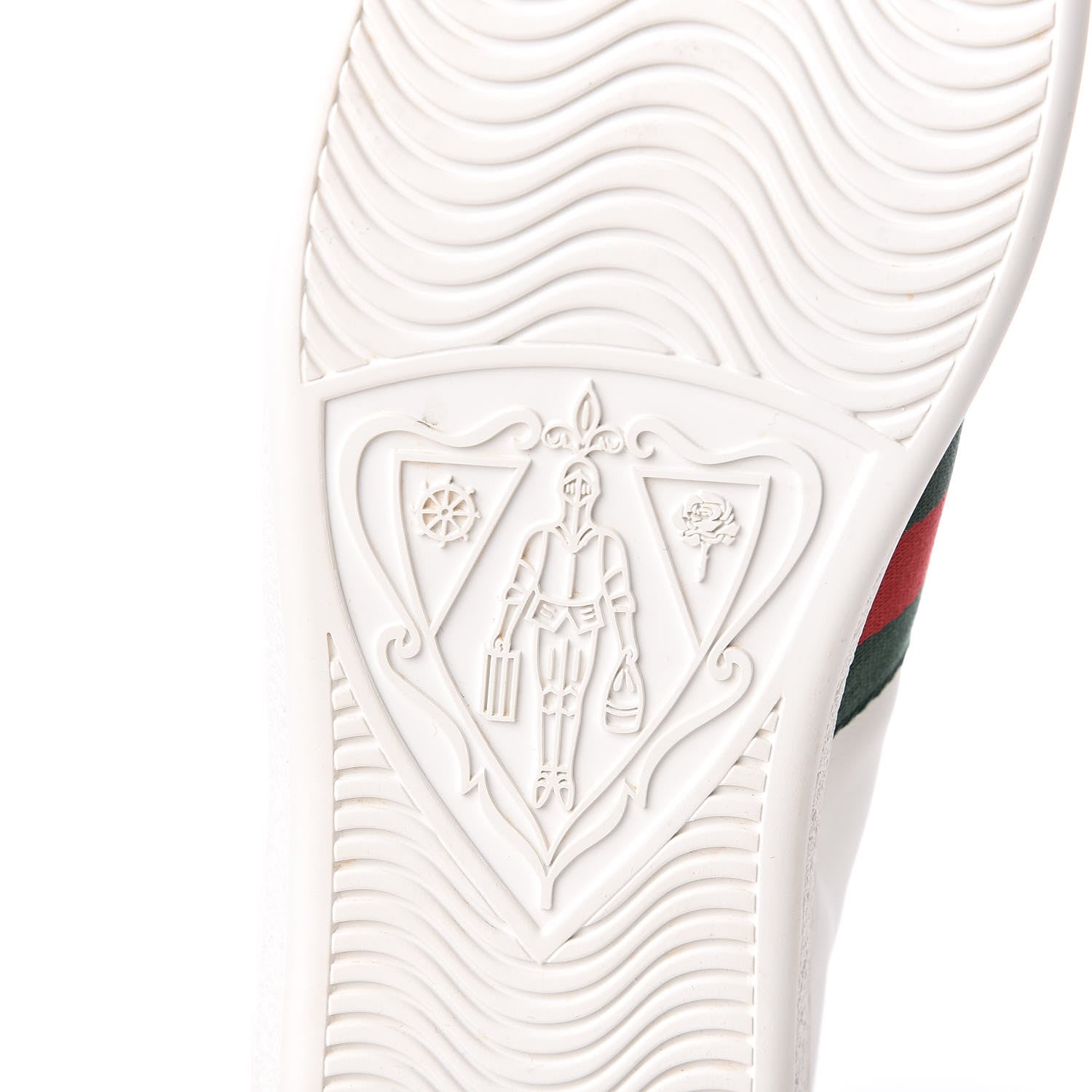 Gucci Calfskin Web Studded Low Pin Womens New Ace Sneakers 39 White 6 of 10