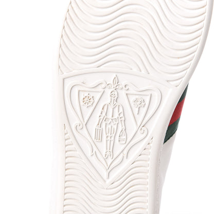 Gucci Calfskin Web Studded Low Pin Womens New Ace Sneakers 39 White 6 of 10