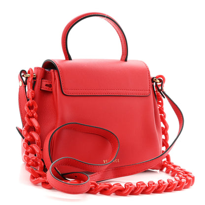 Versace Grained Calfskin Medusa Small Top Handle Handbag Red 3 of 12