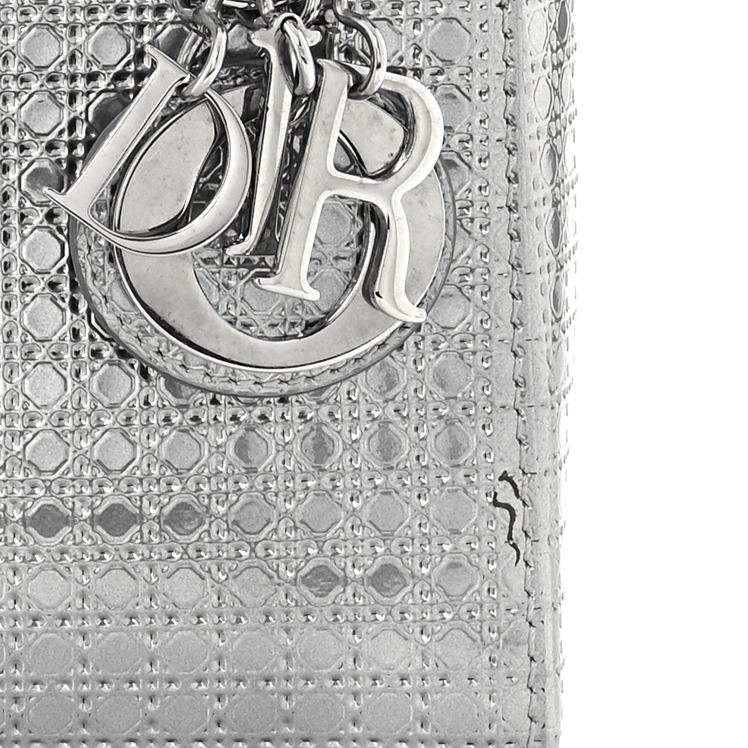 Christian Dior Metallic Patent Micro-Cannage Mini Lady Dior Silver 8 of 10